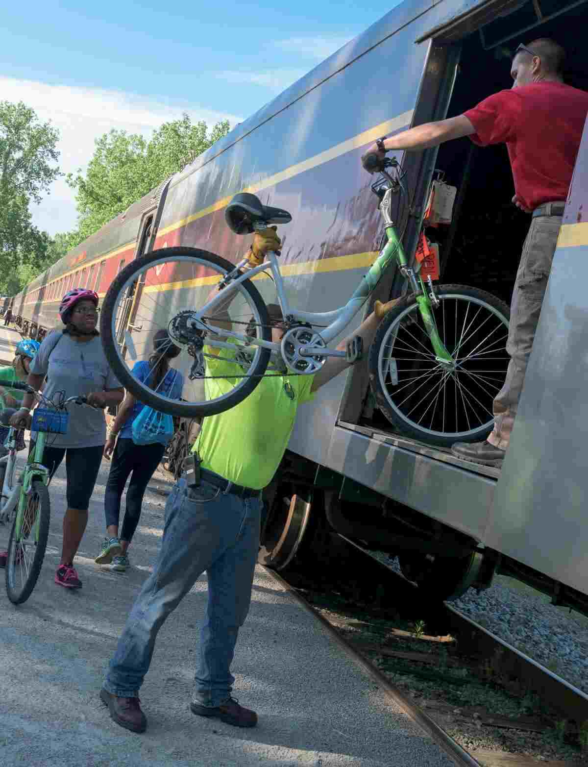 Loading bicycles for Bike Aboard!